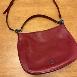 Red leather COACH purse / handbag / HOBO
