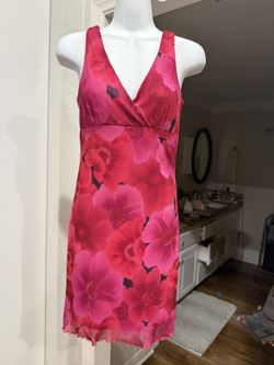 Faith Passion Hot Pink Fuchsia Floral Dress Women's Small Easter Bridal Shower