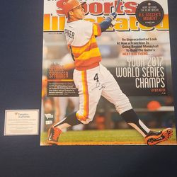 Houston Astros George Springer Autographed 16x20 2017 World Series Champs Magazine Cover