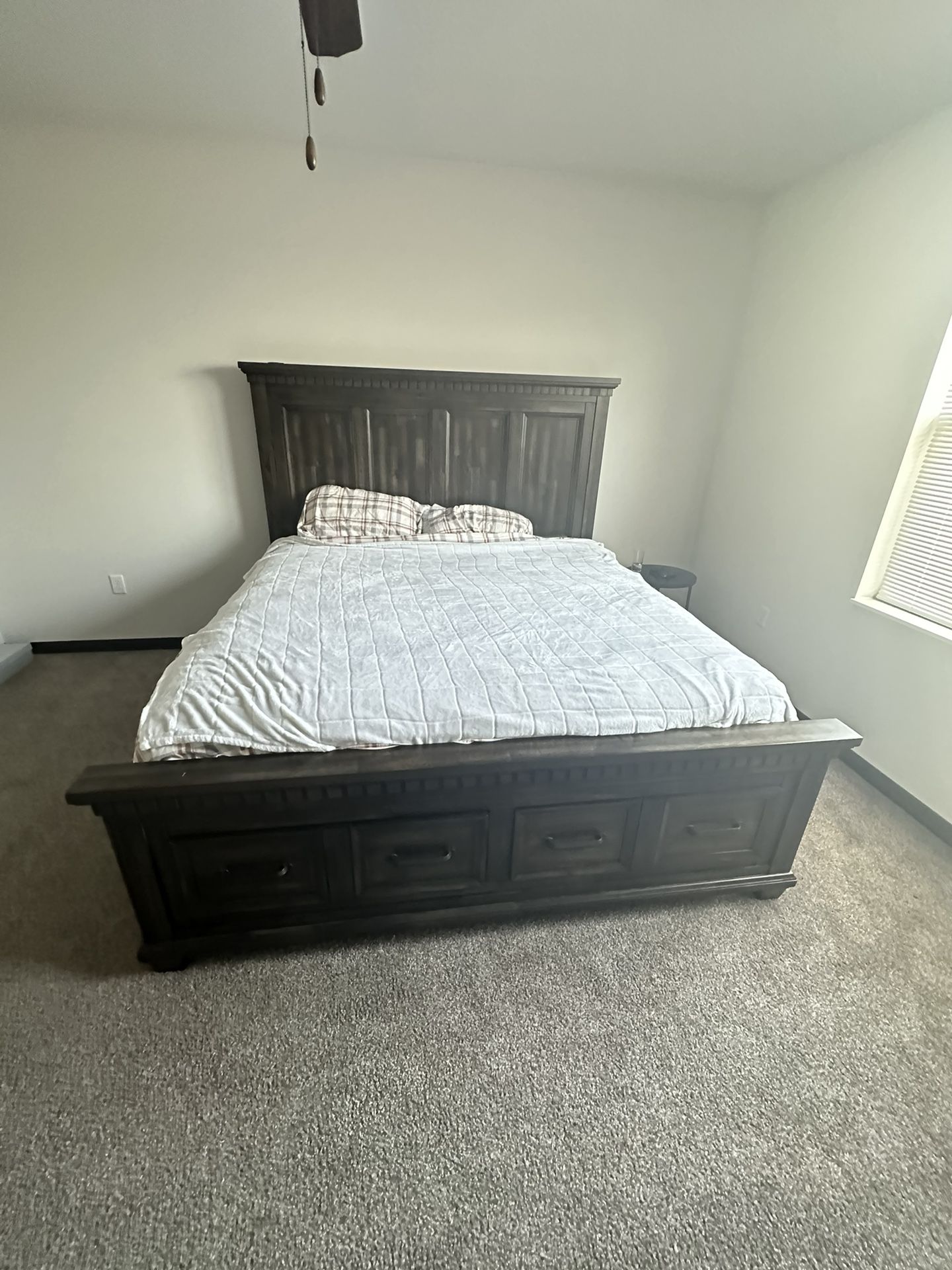 KING SIZE BED (mattress Not Included) With Dresser W/mirror