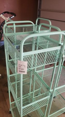Set of 3 mesh steel pantry storage rack
