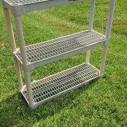 3 Tier Plastic Shelf. 37H X 36 X 12