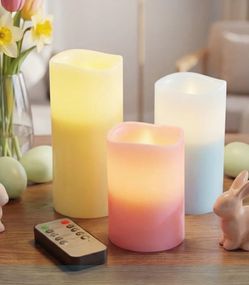 Flameless LED Pillar Candles Set with Remote