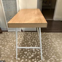 Modern Wood & Metal Work Desk with Drawers