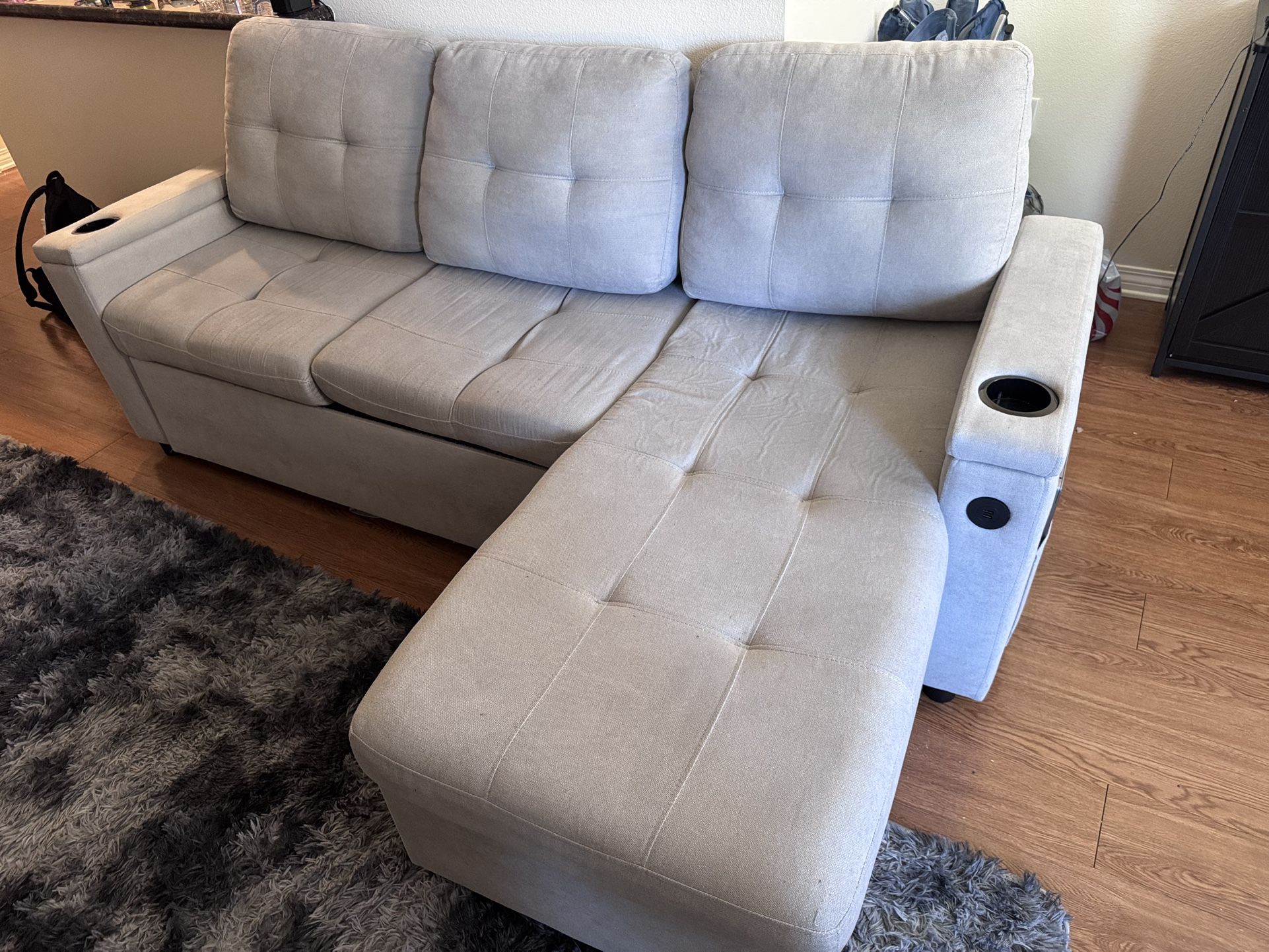 Grey pull out Couch