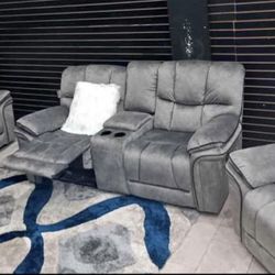 Barcelona, Two Piece Sofa Loveseat, Reclining Living Room, $1099 With Easy Finance Options