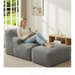 Bean Bag Chair - Large Bean Bag Loungers Chairs for Adults, Teens, and Children.Bean Bag Sofa with Memory Foam Filled and Armrests for Living Rooms, B