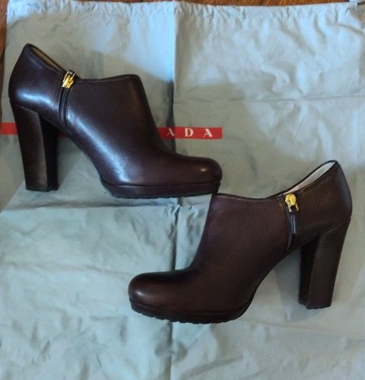 Women's Prada Ankle Heeled Boot. 