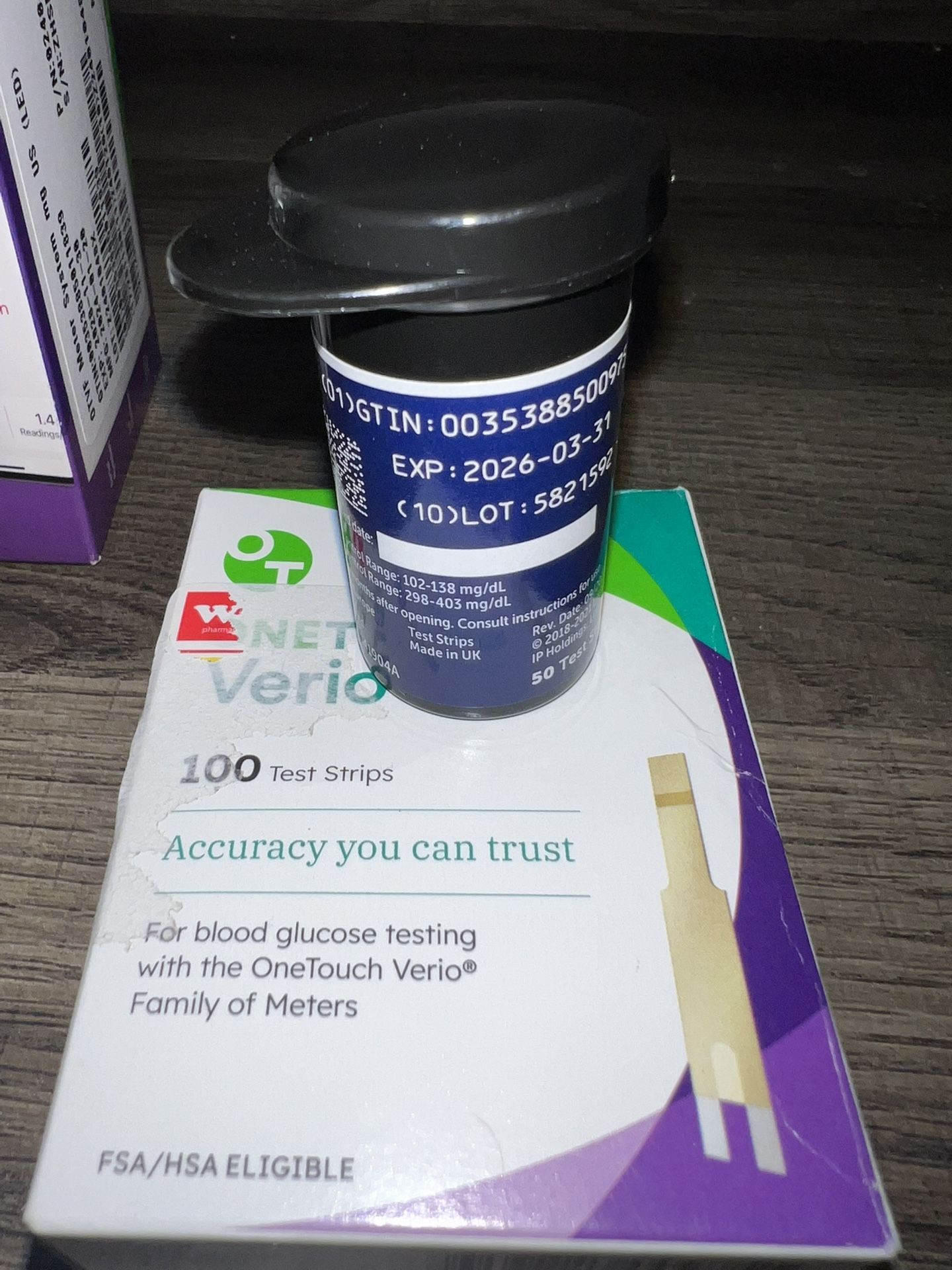 One Touch Verio – 50 Test Strips (1 Sealed Vial Left)