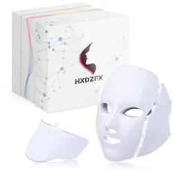 HXDZFX LED FACIAL LIGHT THERAPY MASK-Led Face Mask Light Therapy, 7 Led Light