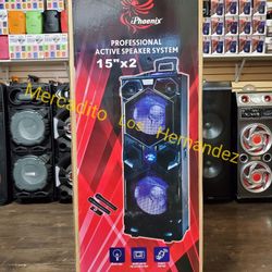 Party Bluetooth Speaker ❗️ SUPER BASS - Nuevas en Caja ❗️ 15" Woofer 💥22000w 💥Usb / Aux 💥Wireless Mics 