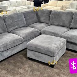 BRAND NEW 4PCS SECTIONAL SOFA SET WITH OTTOMAN AND ACCENT PILLOW INCLUDED $499
