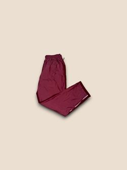 Adidas burgundy track pants zipper bottoms mens large