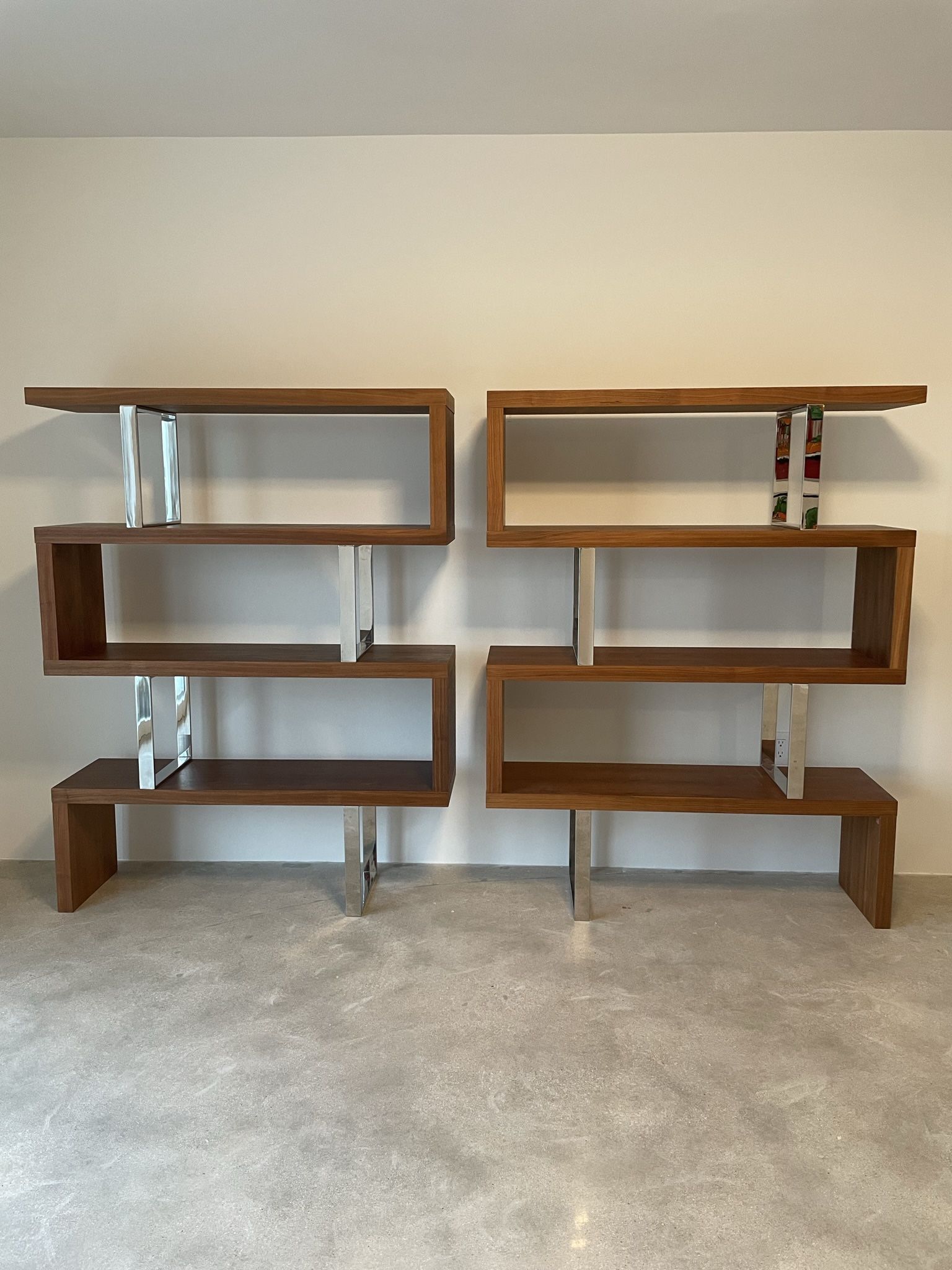 Modloft Pearl Bookcase Set Sold Out Set $1400 Retail Each Walnut