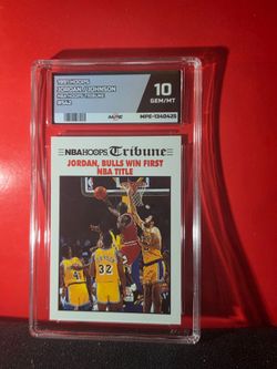 1991 Hoops Jordan/Johnson NBA Hoops Tribune Card #542 MPE GEM/MT 10