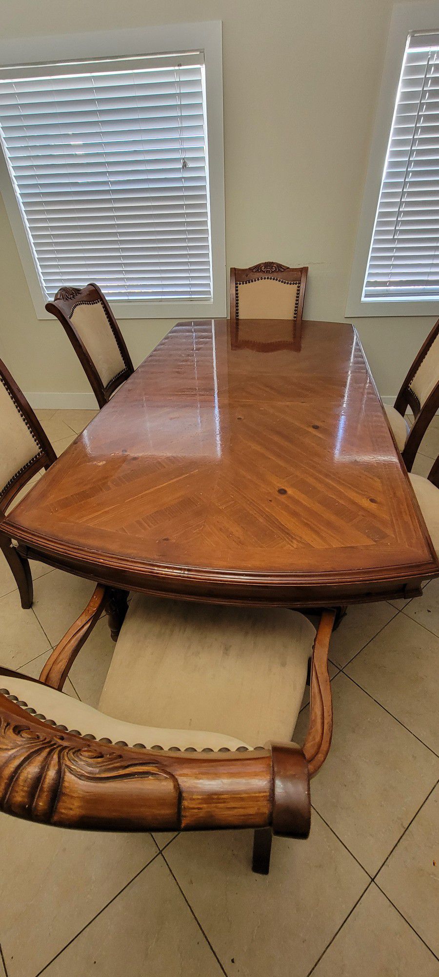 Wood Dining Table (6 Chairs) 