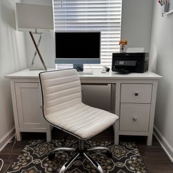 Office Desk, Chair And Lamp