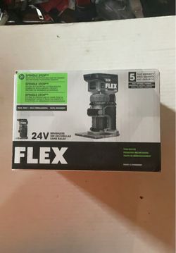 Brand New Flex 24 Volts Brushless Trim Router ( Tool Only ).    160 Firm on Price.       160 Firme en Precio.