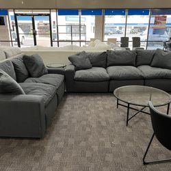 Charcoal Grey Cloud Feather Sofa Set 