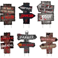 Halloween Decorations Outdoor Yard Signs 6 Pack with Stakes