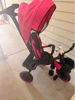 Like New! KRIDDO Kids Tricycle / Stroller - Pink and Black
