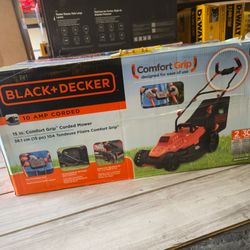 BLACK+DECKER 15 in. 10 AMP Corded Electric Walk Behind Push Lawn Mower