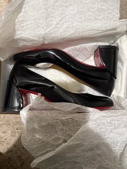 Christian Louboutin Black Patent Leather Heels sz 37.5