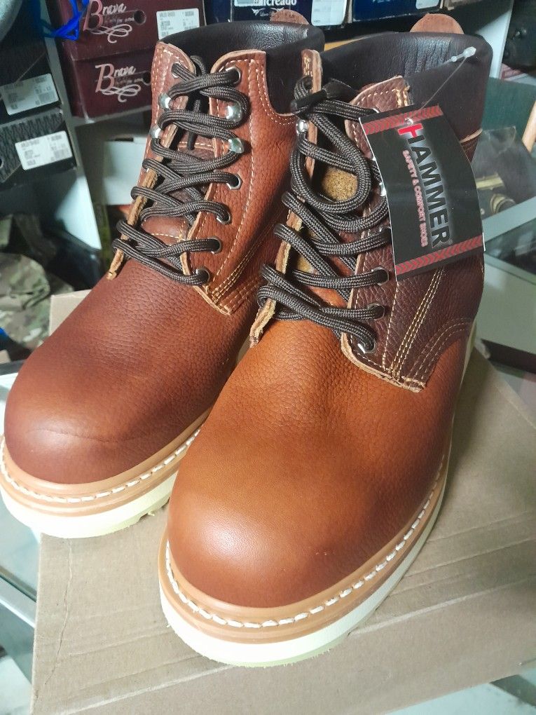 Hammer Work Boots For Men Size 10.5 Steel Toed