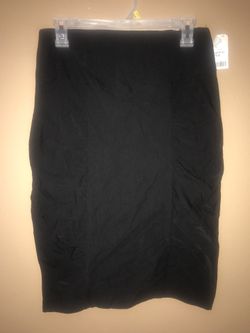 Black ruched side pencil skirt