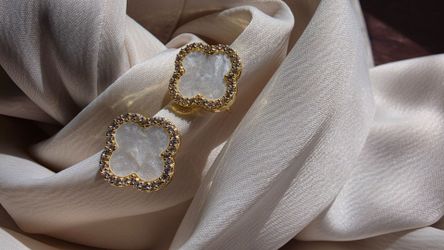 White clove earring