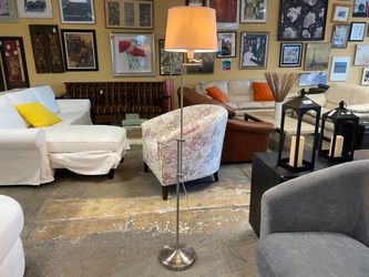 Nickel Height Adjustable Swing Arm Floor Lamp