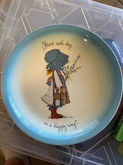 Vintage Holly Hobbie Collector Plate Start Each Day In A Happy Way 1972