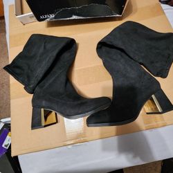 Women Black Boots Size 5 Suede