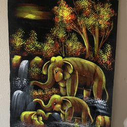 Mother And Kids Elephant Portrait