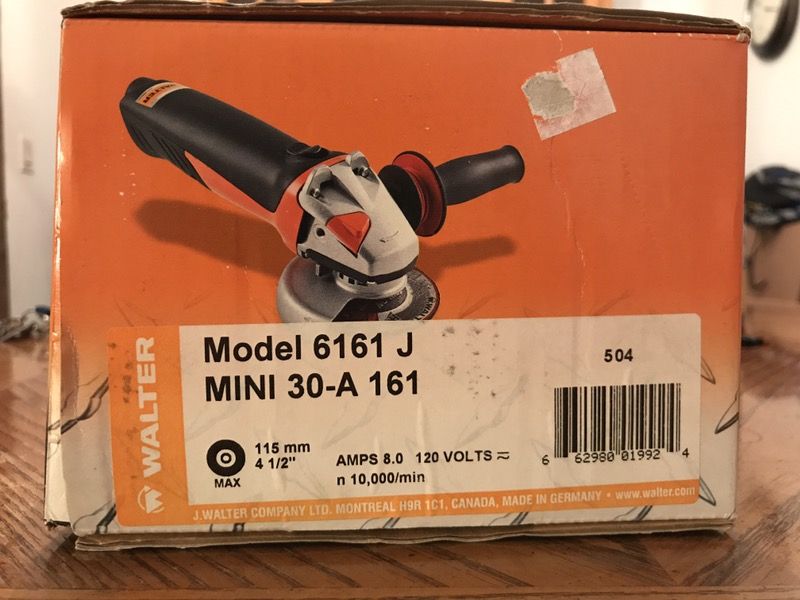 Model 6161 J Mini 30-A 161 Walter 4 1/2" Grinder