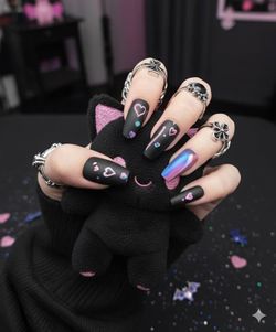 🖤E-Girl | Matte Black & Neon Nails