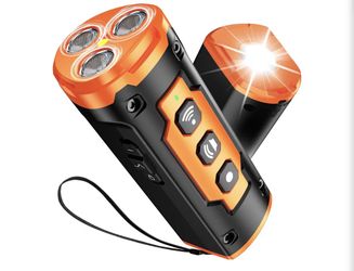  1-Touch Anti Barking Device for Dogs with 3 Sonic Heads, 50ft Range, Rechargeable & Safe Dog Training Tool with Flashlight