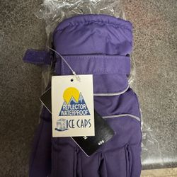 N'Ice Caps Girls Zig Zag Ski Gloves, Size Small