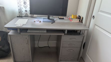 Home Office Desk with Keyboard Tray & Storage Drawers