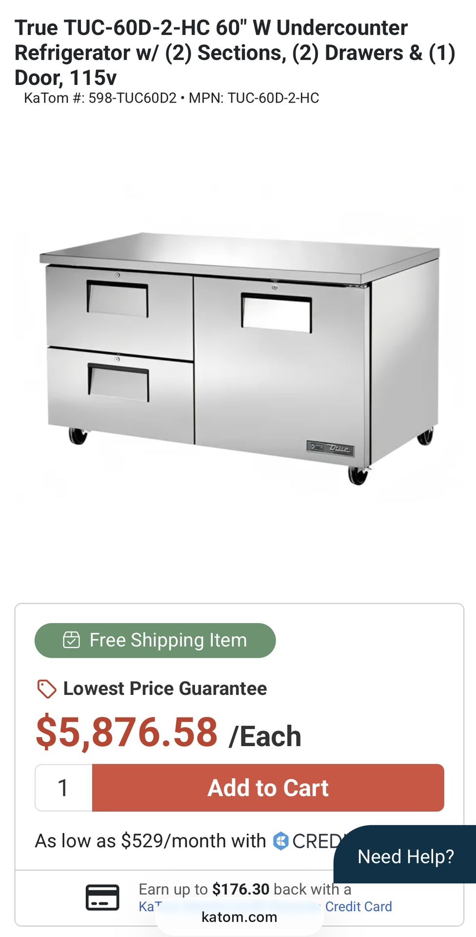 True TUC 60D 2 ADA HC 60