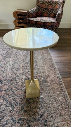 Marble and brass side table