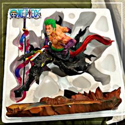 32cm One Piece Figure Roronoa Zoro  Anime Figures 2 Heads Zoro Figurine Gk Statu