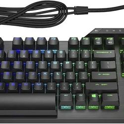 Omen by HP Sequencer Wired USB Mechanical Optical Gaming Keyboard – 10X Faster – Blue Switch - Volume Roller Bar – 16.8M RGB Colors – Anti Ghosting