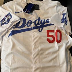 LA Dodgers Mens Mookie Betts White Jerseys
