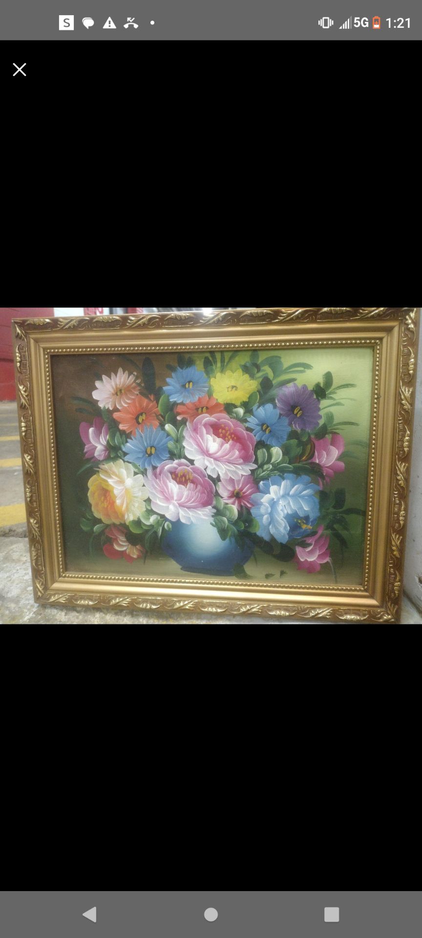Floral Painting in Gold Frame 18.5 x 14.5