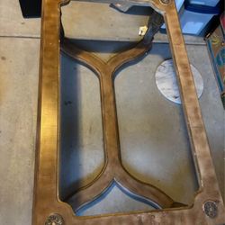 Solid Wood Coffee Table With Glass Top 