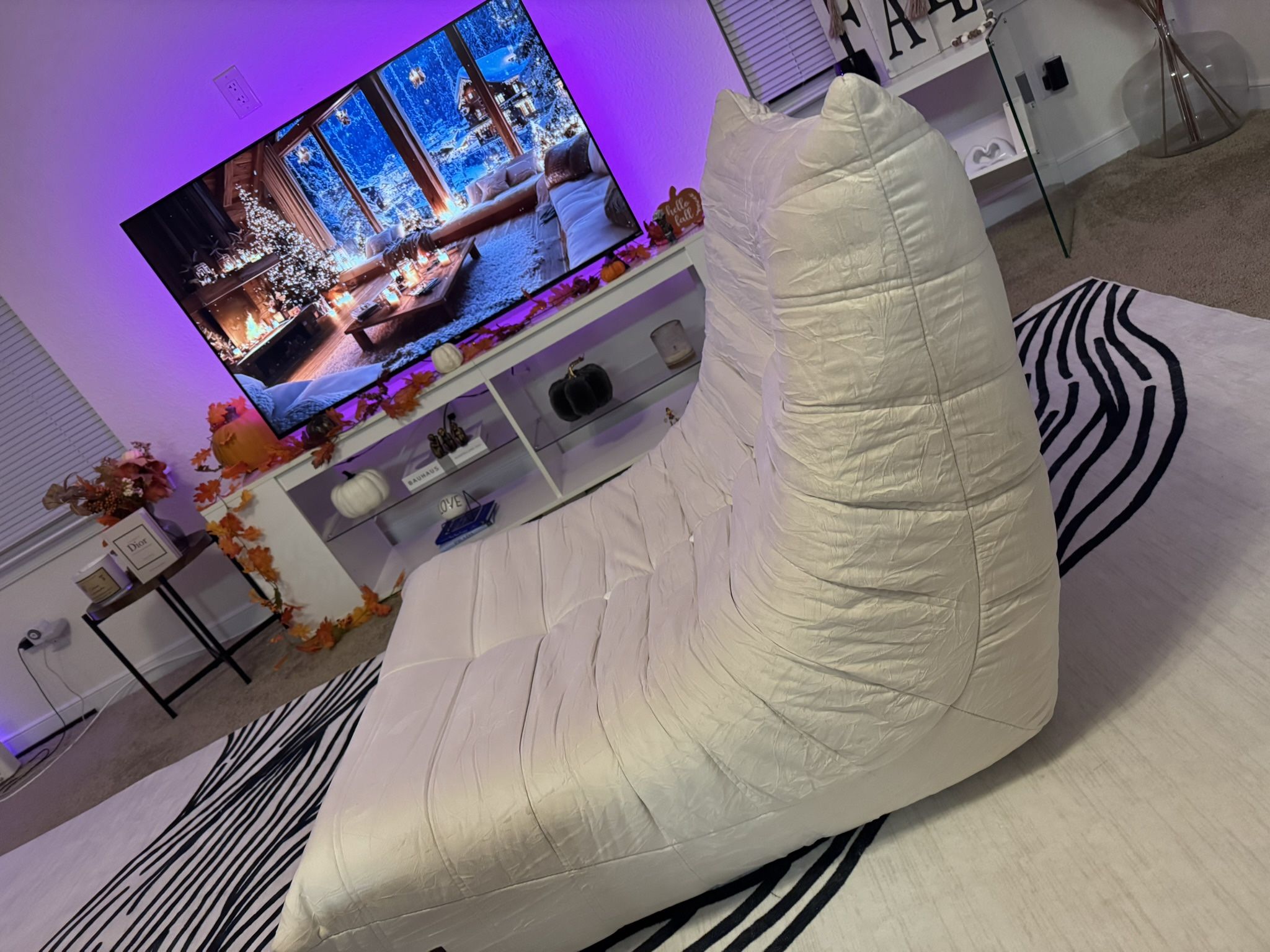 Soft Suede Bean Bag Chair Wide Cushion Modern Lazy Sofa Furniture Bedroom