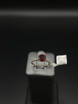 Gold Ring with Red Stone and