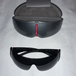 Prada Sport Black Wraparound Glasses