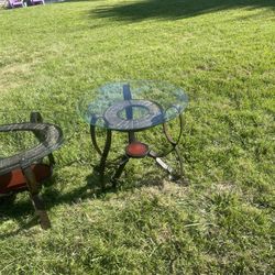 Two Glass End Tables 